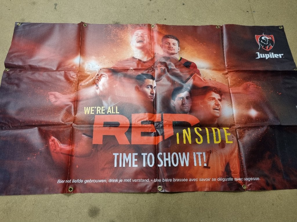 GRATIS Banners Red Devils Jupiler (5x), Verzamelen, Ophalen of Verzenden, Nieuw, Buitenlandse clubs, Poster, Plaatje of Sticker