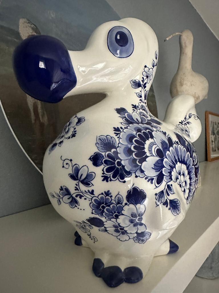 DODO groot Heinen delfts blauw, Ophalen of Verzenden, Blauw, Aardewerk of Porselein, Minder dan 50 cm
