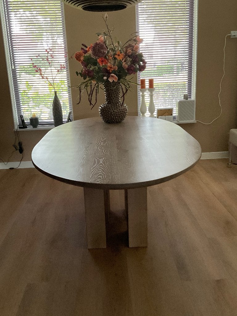Eethoek tafel ovaal, Ophalen, Gebruikt, 75 cm of meer, Eikenhout