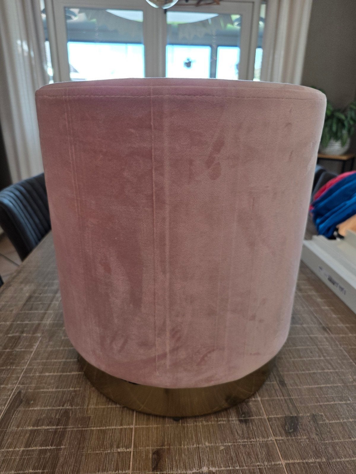 roze poef, Ophalen, Minder dan 50 cm, Rond, Minder dan 50 cm