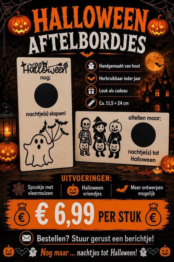 Halloween aftelkalenders, Ophalen of Verzenden, Nieuw, Feestartikel, Halloween of Griezel
