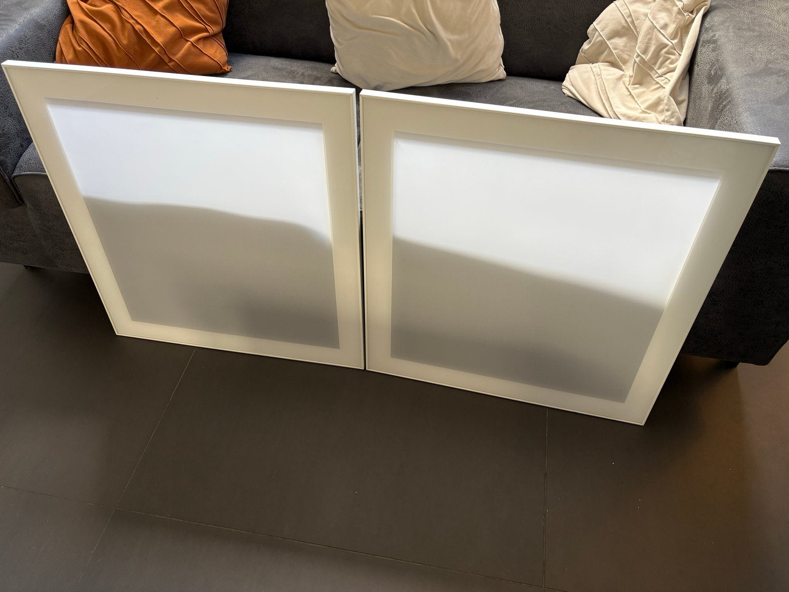 IKEA GLASSVIK Vitrinedeuren (2x), melkglas wit, 60x64 cm, Ophalen, Gebruikt