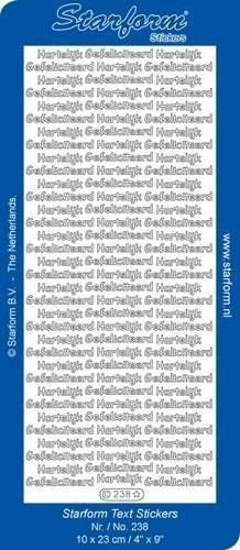 Starform 238 zilver 45 x hartelijk gefeliciteerd stickervel, Ophalen of Verzenden, Nieuw, Sticker