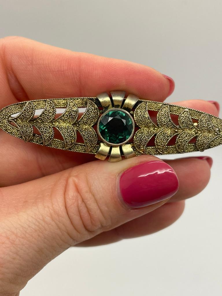 E94 Prachtige zilveren broche Theodor Fahrner, Sieraden, Tassen en Uiterlijk, Ophalen of Verzenden, Zilver, Broche, Met edelsteen