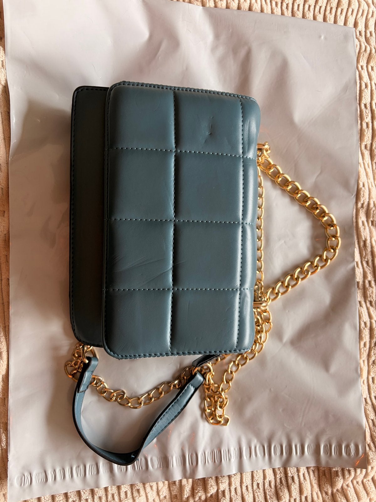 Stijlvolle petrol kleur tas, Ophalen of Verzenden, Zo goed als nieuw, Blauw, Schoudertasje