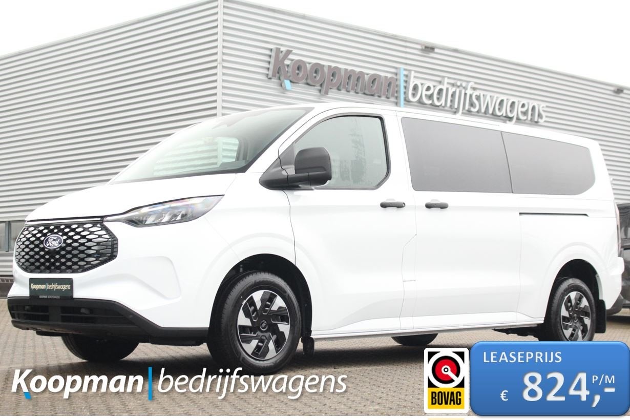 Ford E-Transit Custom 320 L2H1 Kombi | 9 persoons | Trend |, Auto's, Automaat, Achterwielaandrijving, Overige carrosserieën, Wit