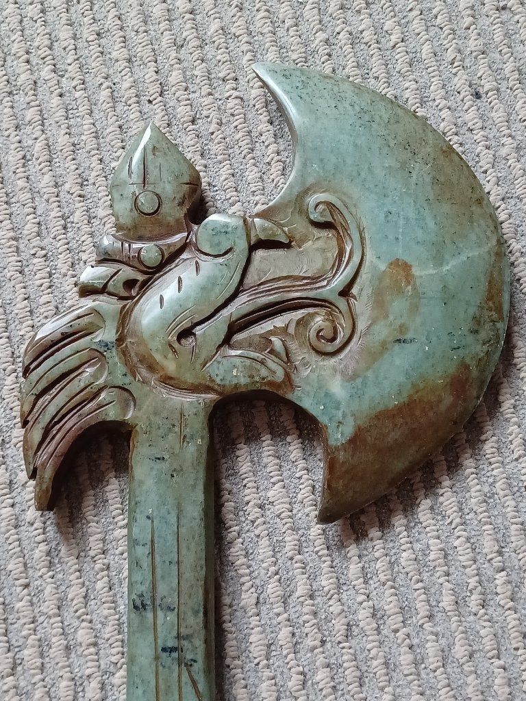 Decoratieve Chinese Stenen Snijwerk Ceremoniele Bijl, Ophalen of Verzenden