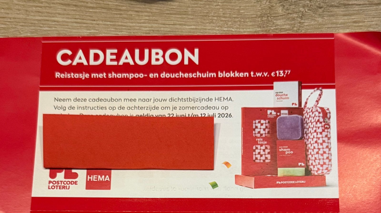 Cadeaubon Hema reistasje met shampoo en doucheschuim, Ophalen of Verzenden, Nieuw, Bad & Douche