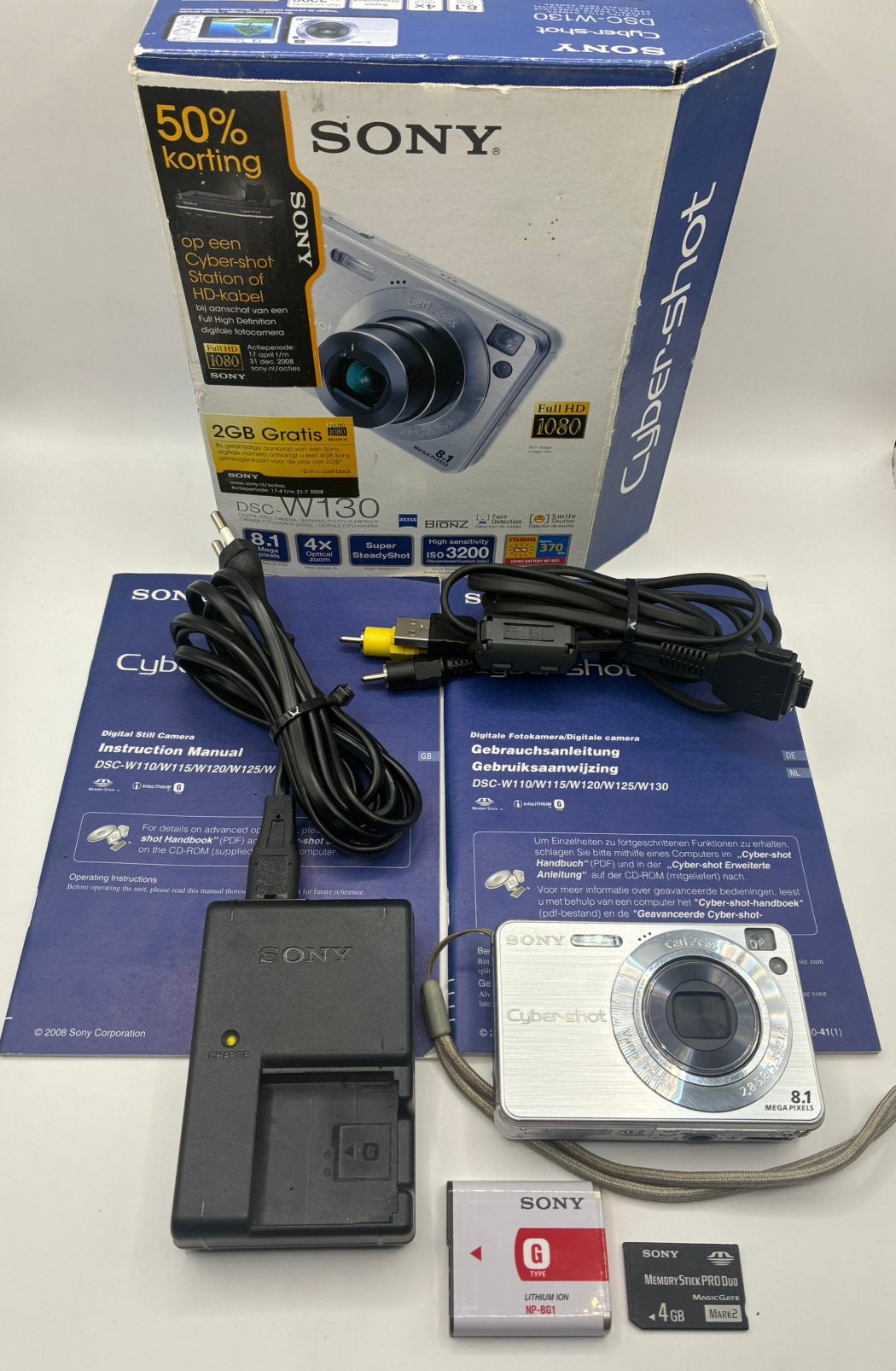 Sony Cyber-shot DSC-W130 - compact camera, Ophalen of Verzenden, Zo goed als nieuw, Sony, 8 keer of meer