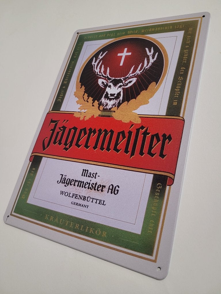 Jagermeister logo reclamebord van metaal wandbord decoratie, Verzamelen, Merken en Reclamevoorwerpen, Reclamebord, Info@deconoord.nl