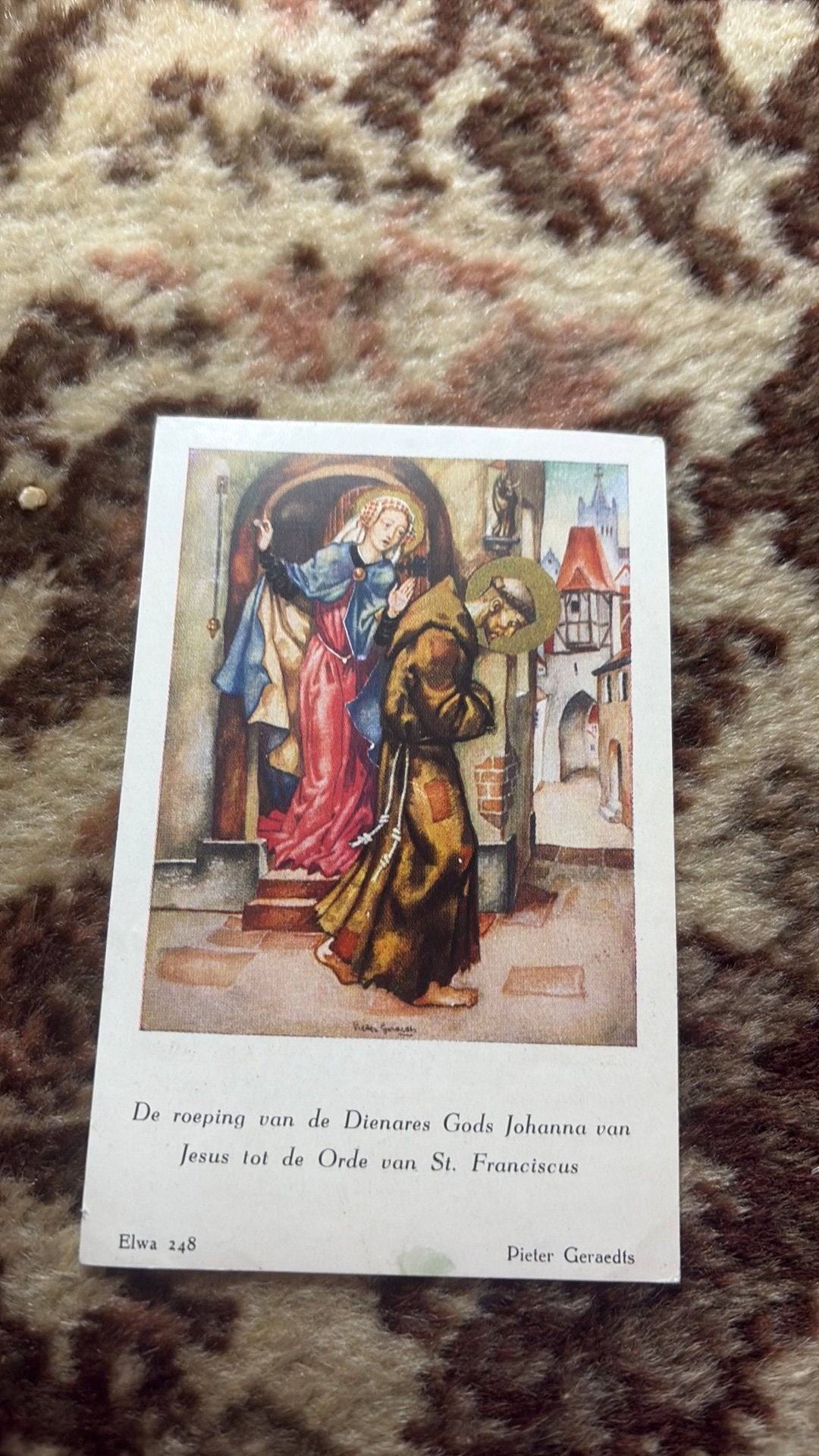 Mooi prentje Franciscus, Verzamelen, Ophalen of Verzenden, Kaart of Prent