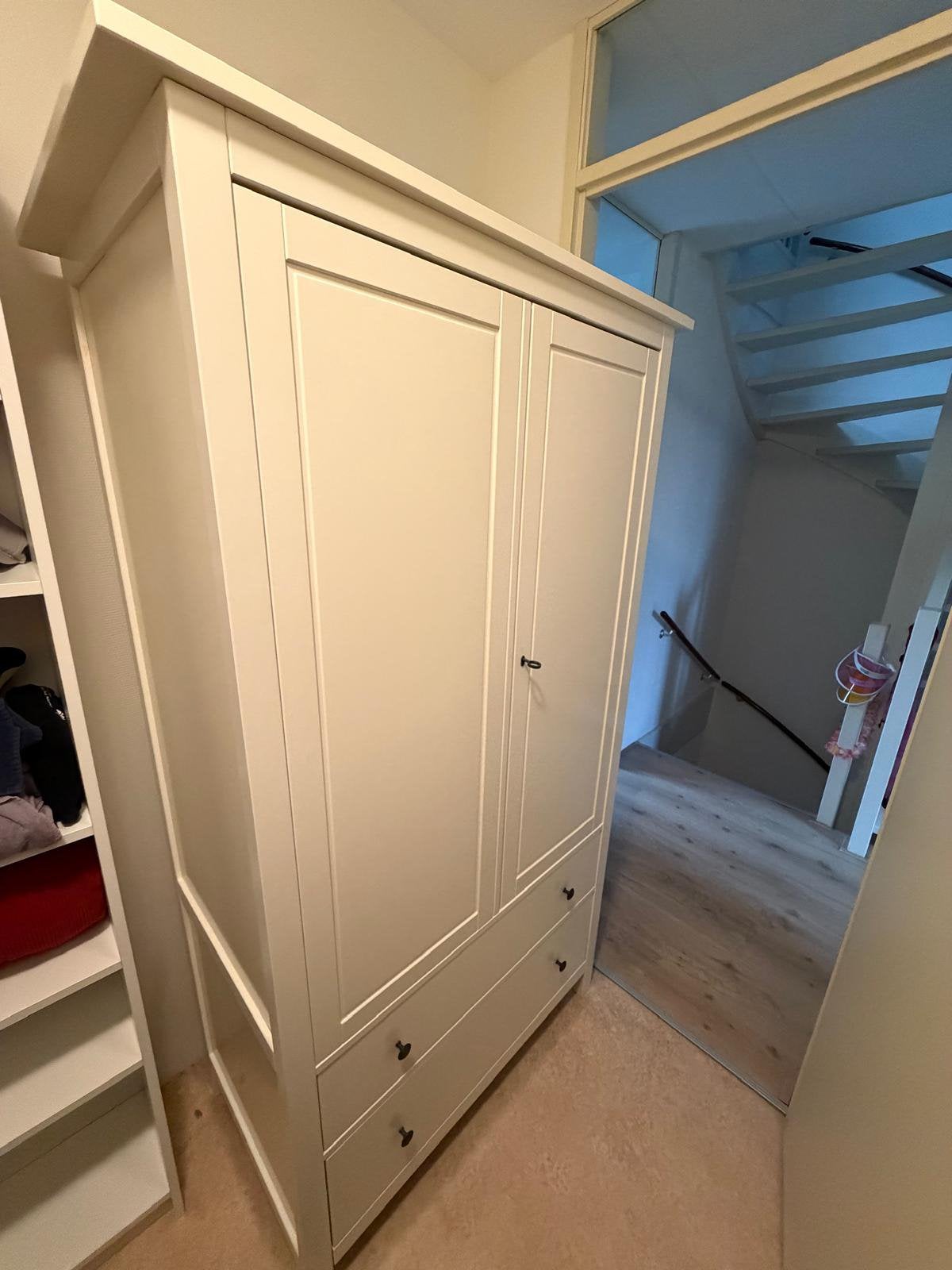Kledingkast, Huis en Inrichting, Ophalen, 100 tot 150 cm, 200 cm of meer, Klassieke kledingkast wit