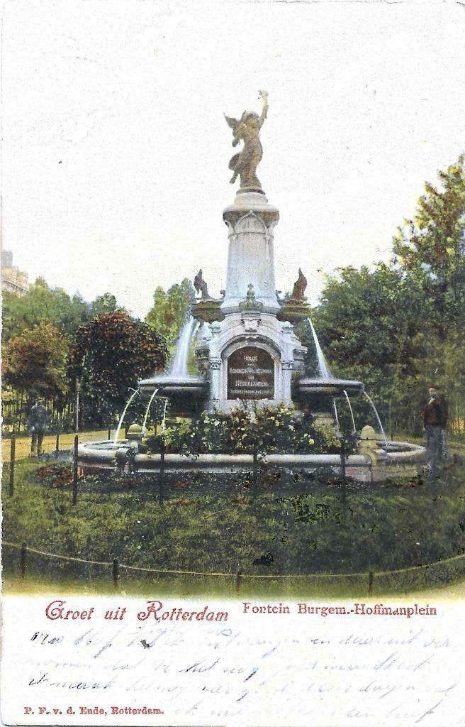 AK Rotterdam - Fontein Burgemeester Hoffmanpein, Verzenden, Voor 1920, Gelopen, Zuid-Holland