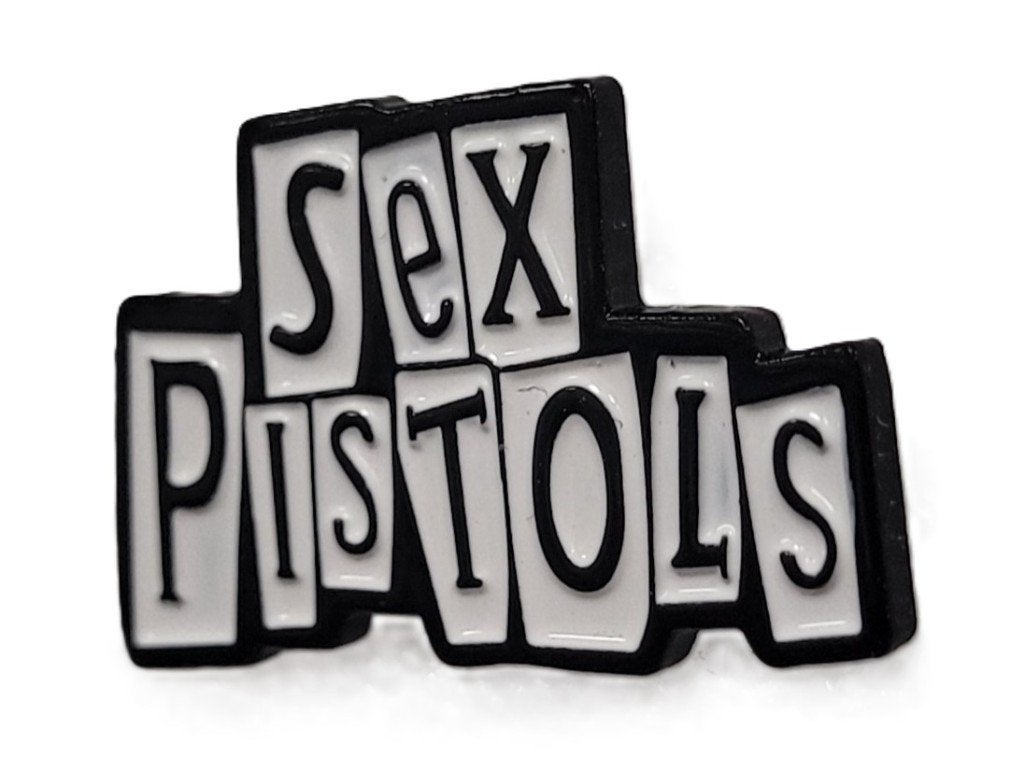 Sex Pistols logo zwart wit pin van metaal speldje speld, Info@deconoord.nl, Deco Noord, Nieuw, Ophalen of Verzenden