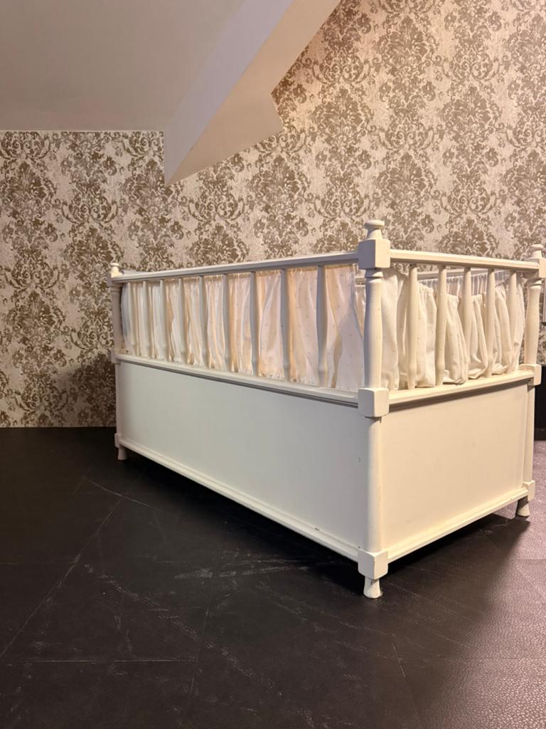 Vintage Wiegje met Matras - Crème Wit (60x150 cm), Kinderen en Baby's, Babywiegjes en Ledikanten, Gebruikt, Wieg, Ophalen