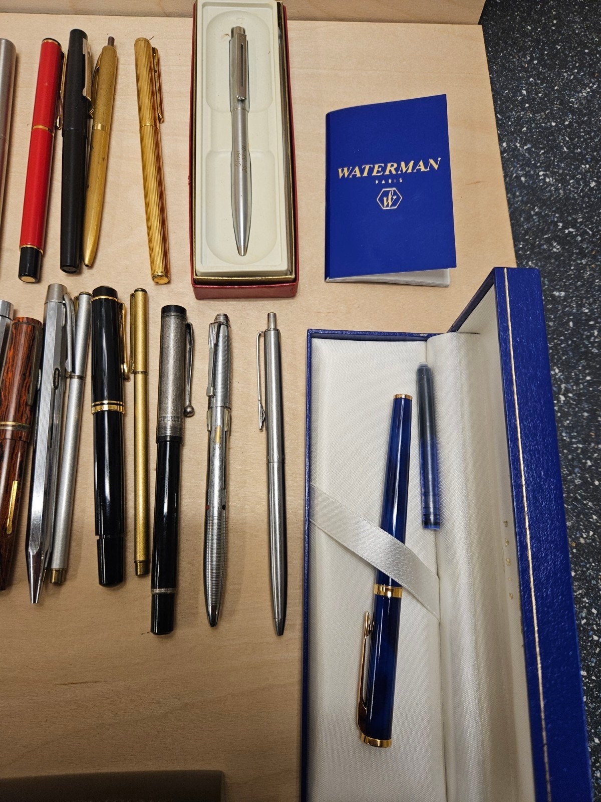 Pennencollectie: Waterman, Parker, Sheaffer, Montb, Gebruikt, Balpen, Met doosje, Ophalen of Verzenden