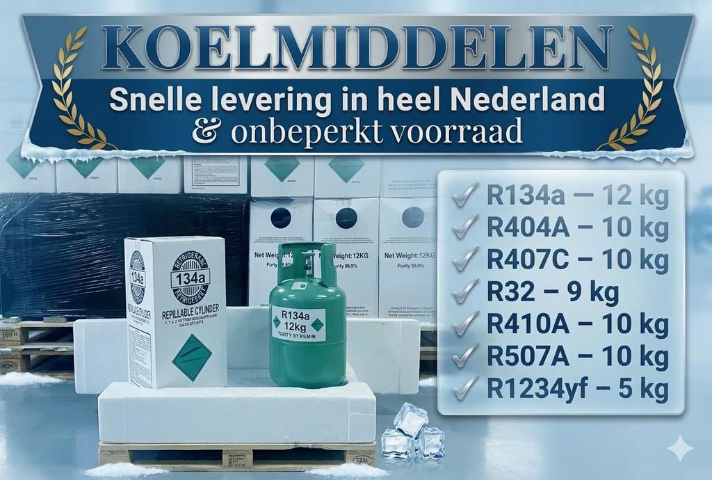 R134A R404A R32 KOELMIDDEl-KOUDEMIDDEL AIRCOGAS, Ophalen, Nieuw