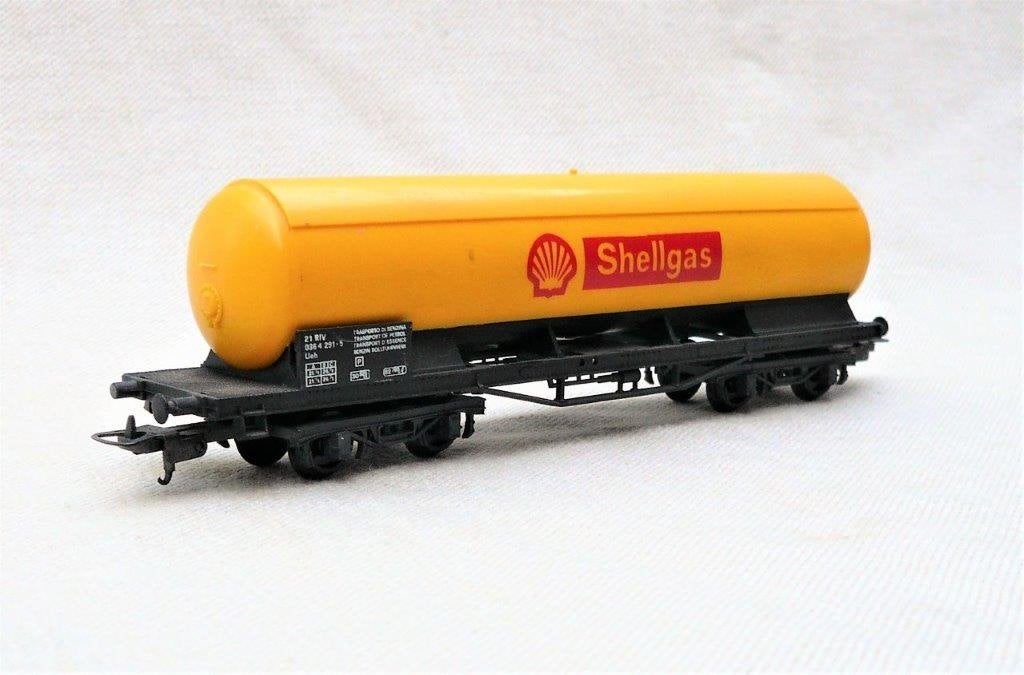Lima Italy 4 assige ketelwagon Shellgas. 19 cm., Gebruikt, Gelijkstroom, Wagon, Ophalen of Verzenden