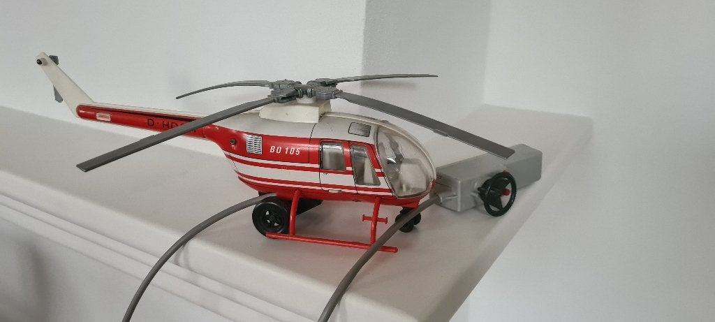 Joustra France Helicopter BO105 met batterijenautomaat 1970, Antiek en Kunst, Ophalen of Verzenden