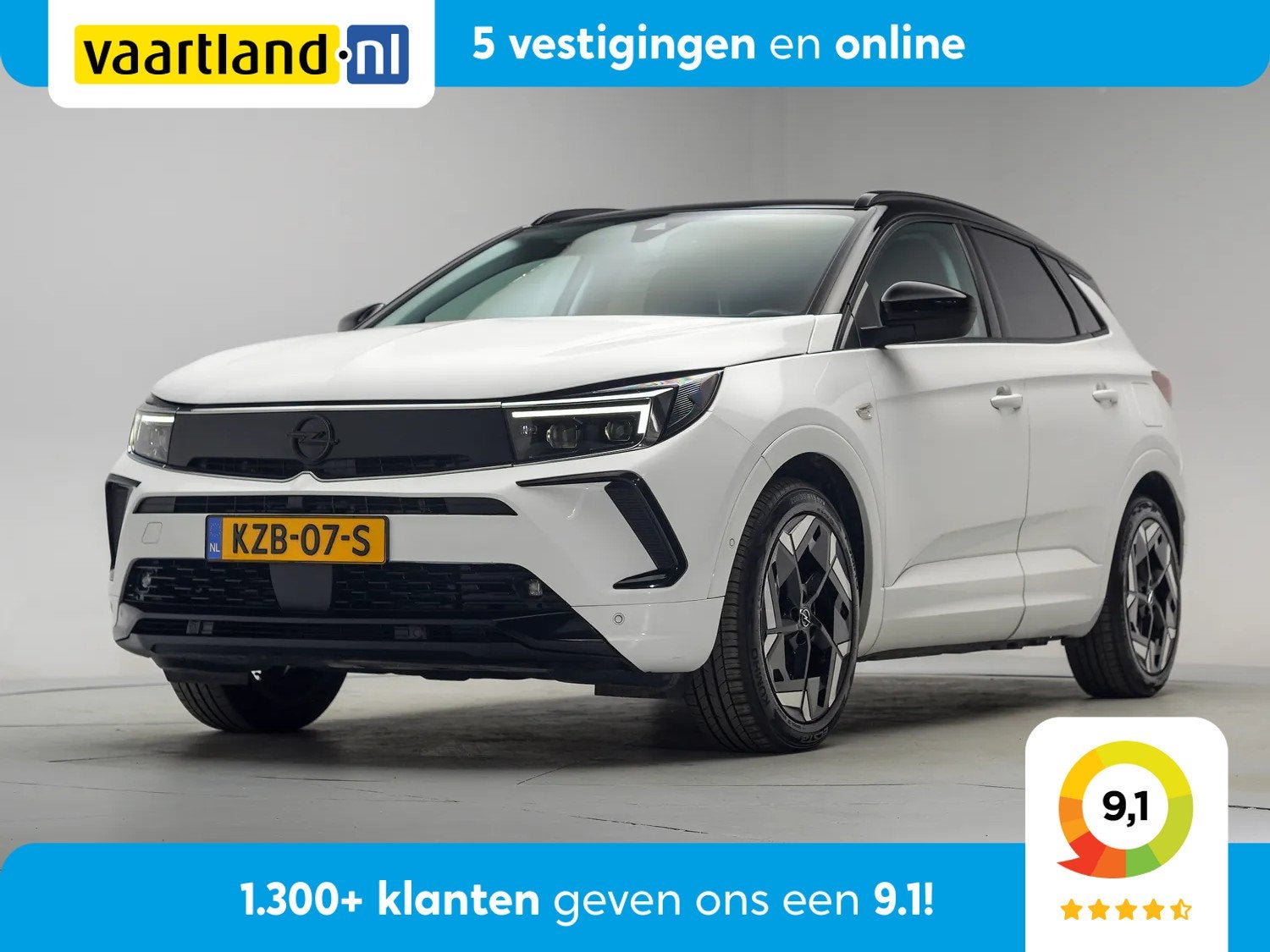 Opel Grandland 1.6 Turbo Plug-In Hybrid 4x4 GSe [ SoH 97,5%, Auto's, Verwarmde buitenspiegels, 4 cilinders, 1776 kg, Wit