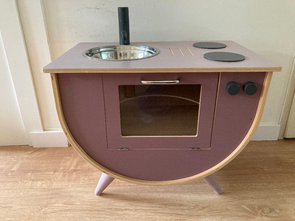 Sebra houten speelkeuken oudroze, Ophalen, Gebruikt, Hout, Speelkeuken