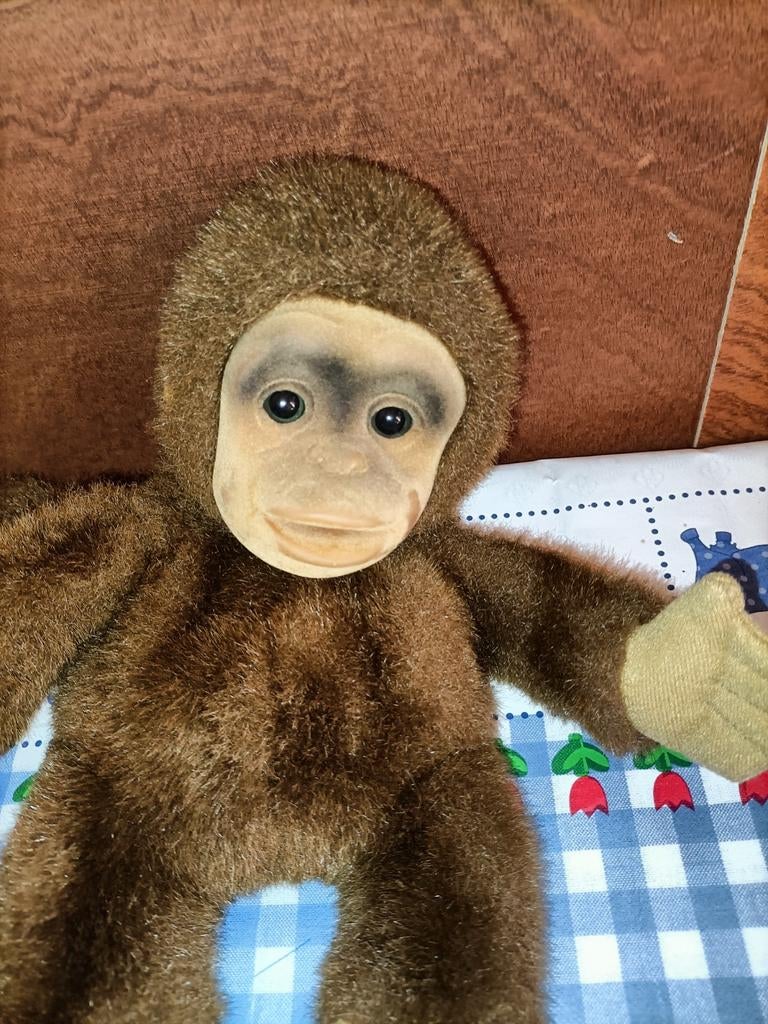 Vintage Aap chimpansee handpop Hosung my Trading, Ophalen of Verzenden, Zo goed als nieuw, Overige typen