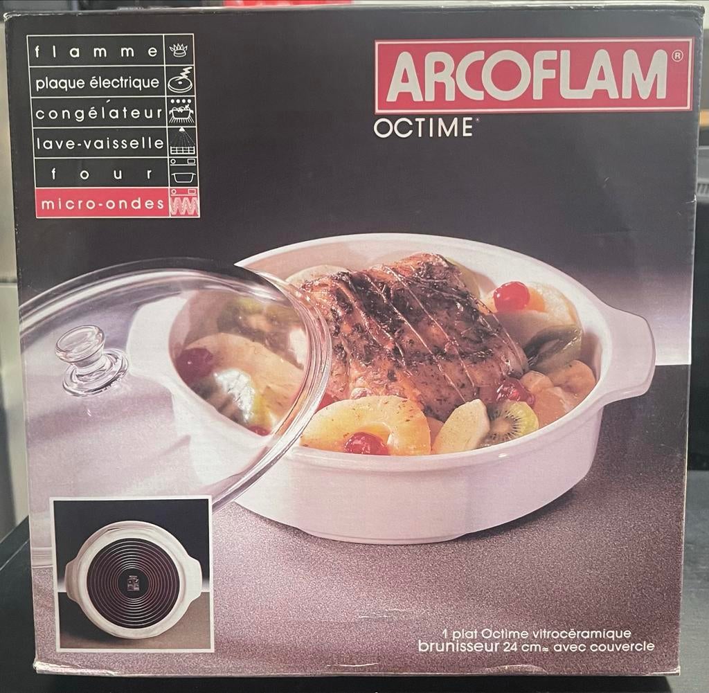 ARCOFLAM OCTIME bruineerschaal 24 cm met deksel, Ophalen of Verzenden, Nieuw