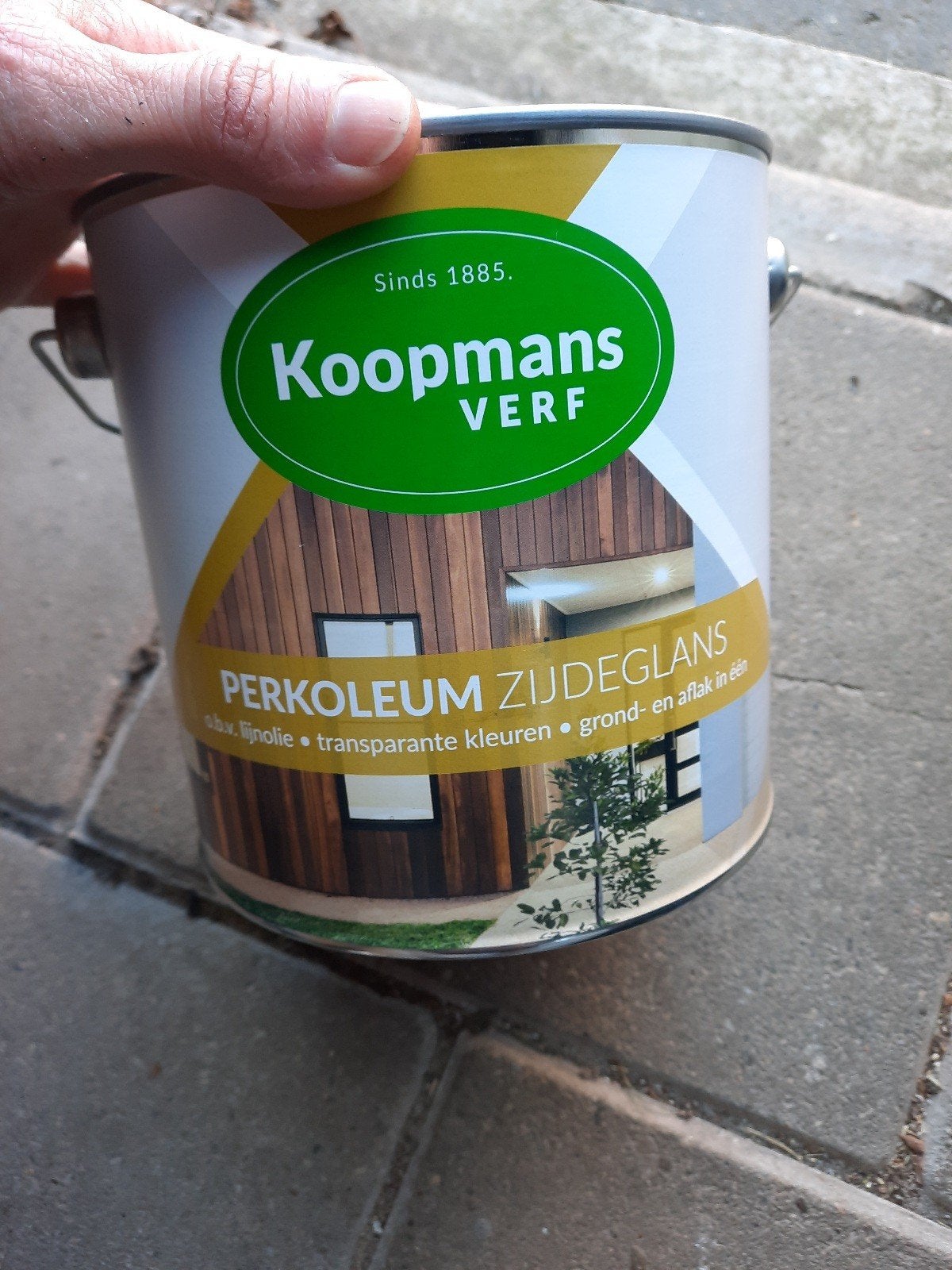 Koopmans Perkoleum transparant antraciet zijdeglans beits 5L, Nieuw, Beits, Ophalen of Verzenden, Grijs