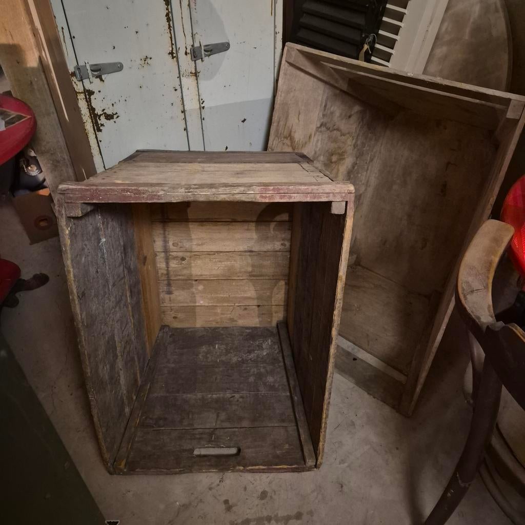 Stoere oude druivenpluk bakken - Vintage houten kisten, Ophalen