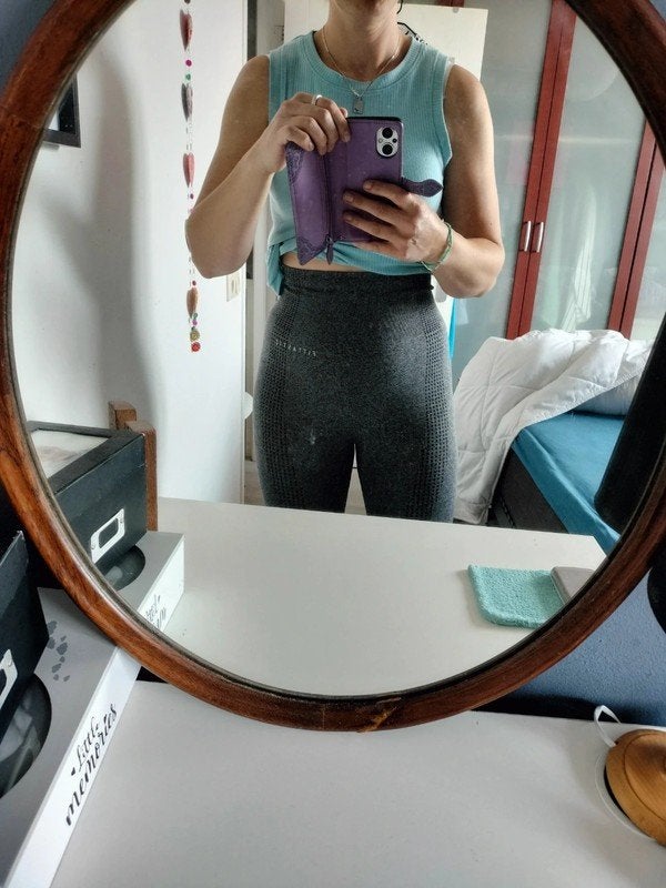 Fittastic Push Up Sportlegging, Cloudy Grey, maat S, Maat 38/40 (M), Verzenden, Fitness of Aerobics, Grijs