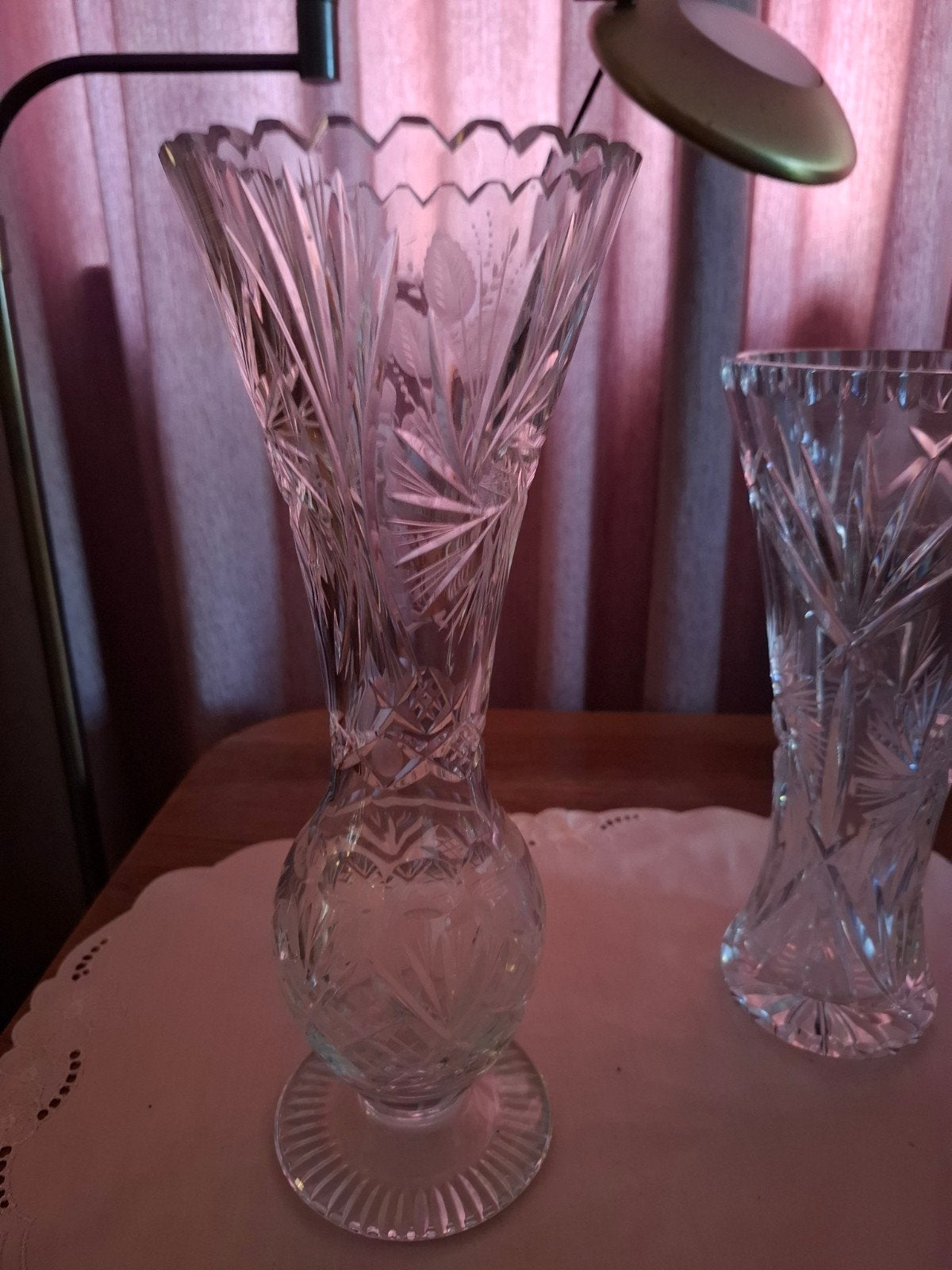 2 Super gave kristallen vazen, 30 en 25 cm hoog, Ophalen of Verzenden