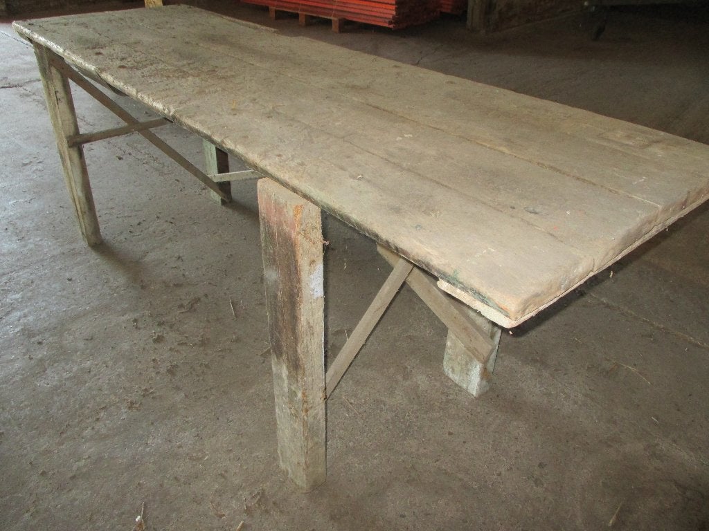 vintage houten werkbank, Doe-het-zelf en Verbouw, Werkbanken, Ophalen, Gebruikt, 170 cm of meer