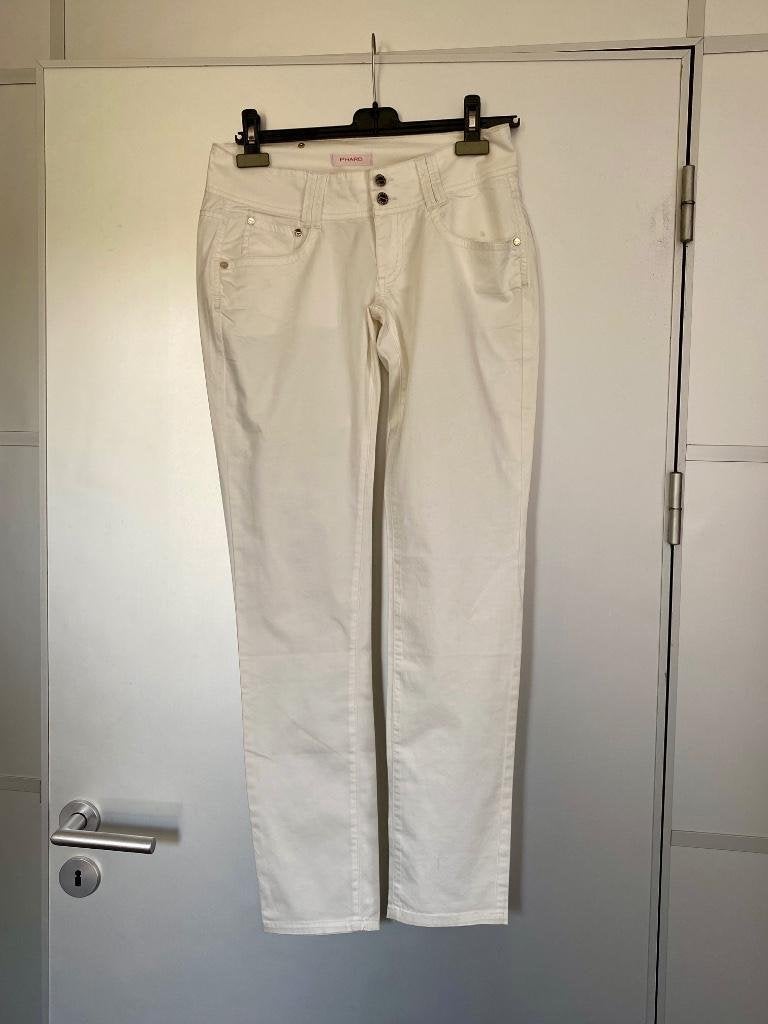 301 PHARD: maat W28=S=36 gebroken-wit  broek jeans slim-fit, Wit, Phard, Ophalen of Verzenden, Zo goed als nieuw