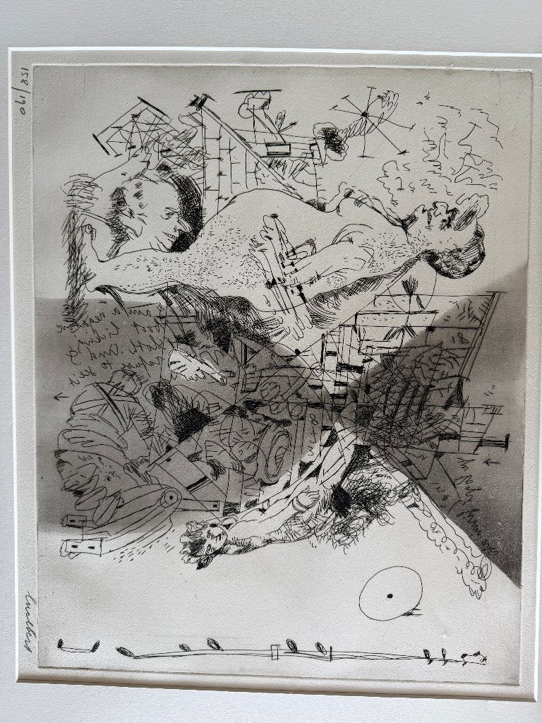 lucebert ets gesigneerd, Ophalen, Papier/karton, Zeefdruk, Abstract