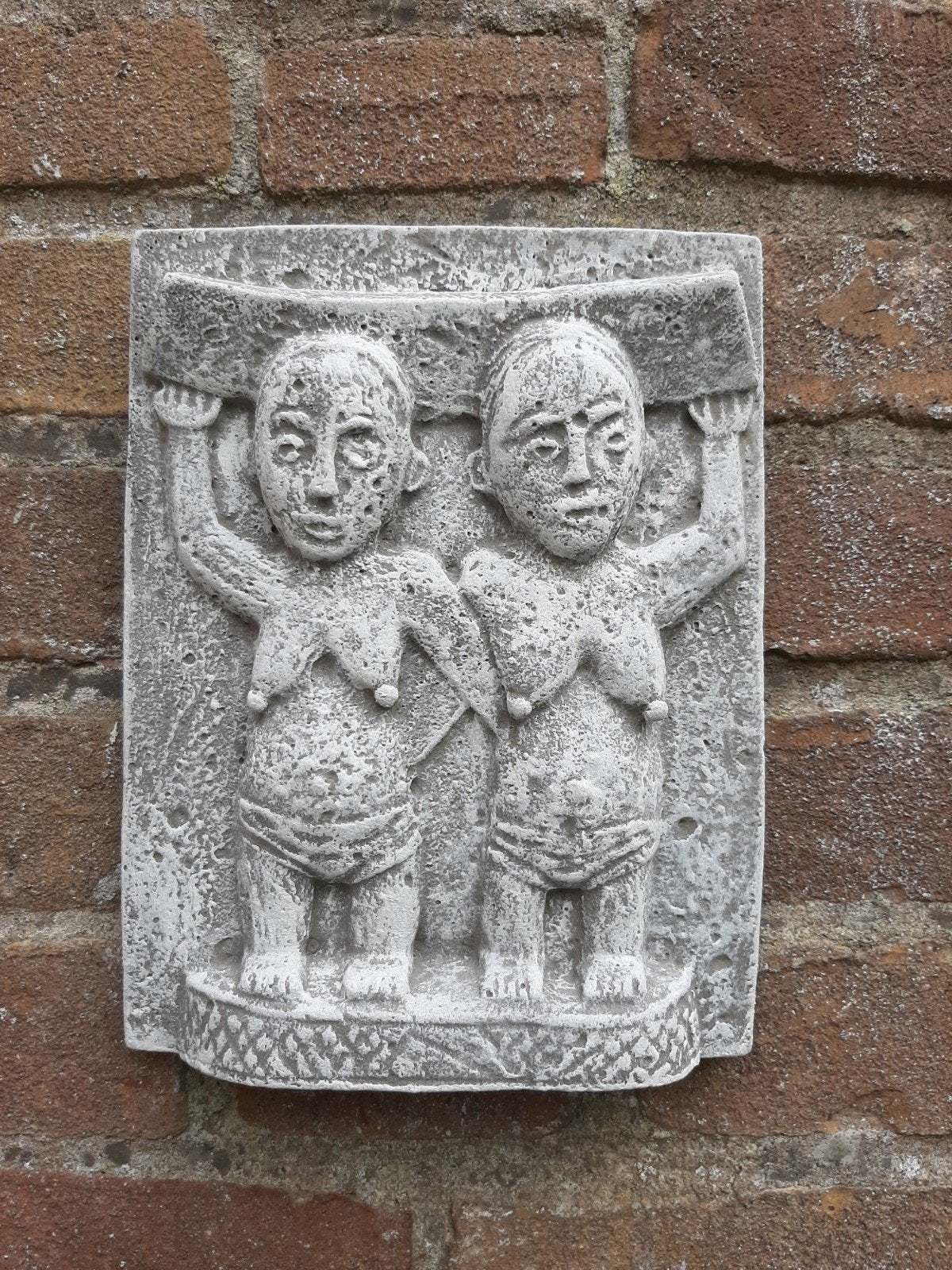 2 Afrikaanse vrouwen wanddecoratie betonnen beeld tuinbeeld, Ophalen of Verzenden