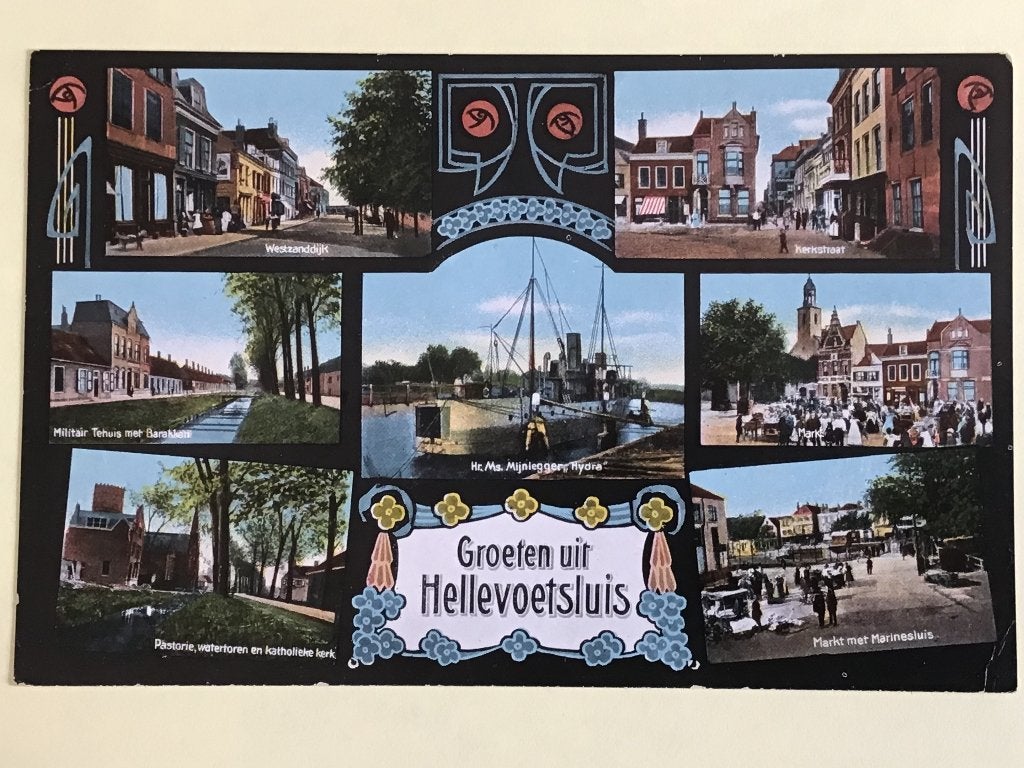 Ansichtkaart Groeten uit Hellevoetsluis - Voor 1920, Verzamelen, Ophalen of Verzenden, Voor 1920, Ongelopen, Zuid-Holland