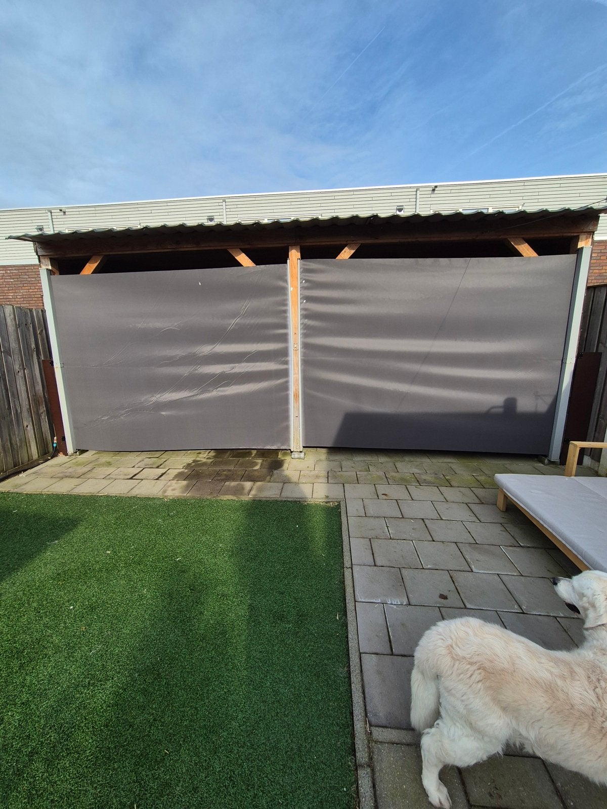 Windscherm van vida xl. 220hoog en 2x 3meter, Caravans en Kamperen, Ophalen, Zo goed als nieuw
