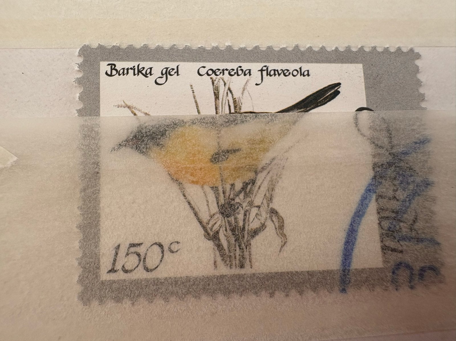 Zeldzame postzegel met vogelmotief - 150c, Ophalen of Verzenden, Overige landen, Gestempeld