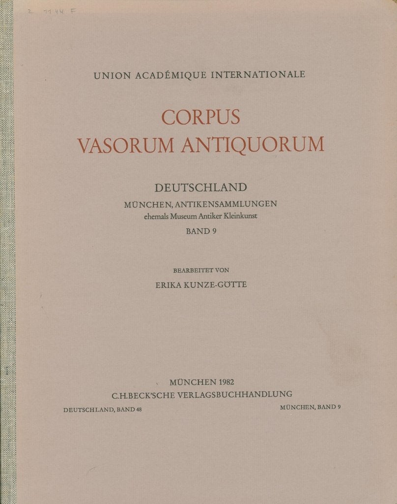 CORPUS VASORUM ANTIQUORUM 1982 DEUTSCHLAND 48 MÜNCHEN 9, Verzenden, Zo goed als nieuw, Overige wetenschappen