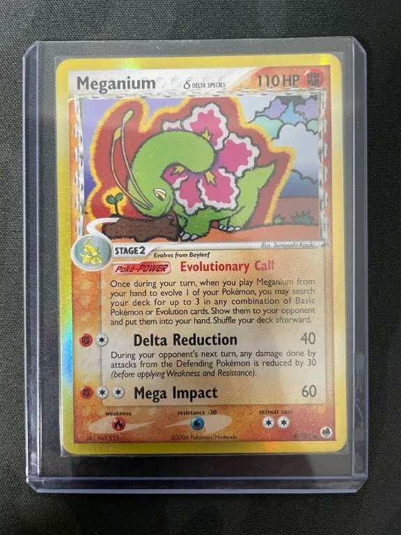 Meganium Delta Species Holo Kaart (4/101) NM, Hobby en Vrije tijd, Ophalen of Verzenden, Zo goed als nieuw, Losse kaart, Foil