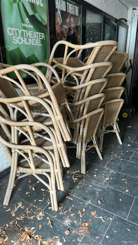 13 rotan stoelen, Ophalen, Gebruikt, Overige kleuren, Riet of Rotan