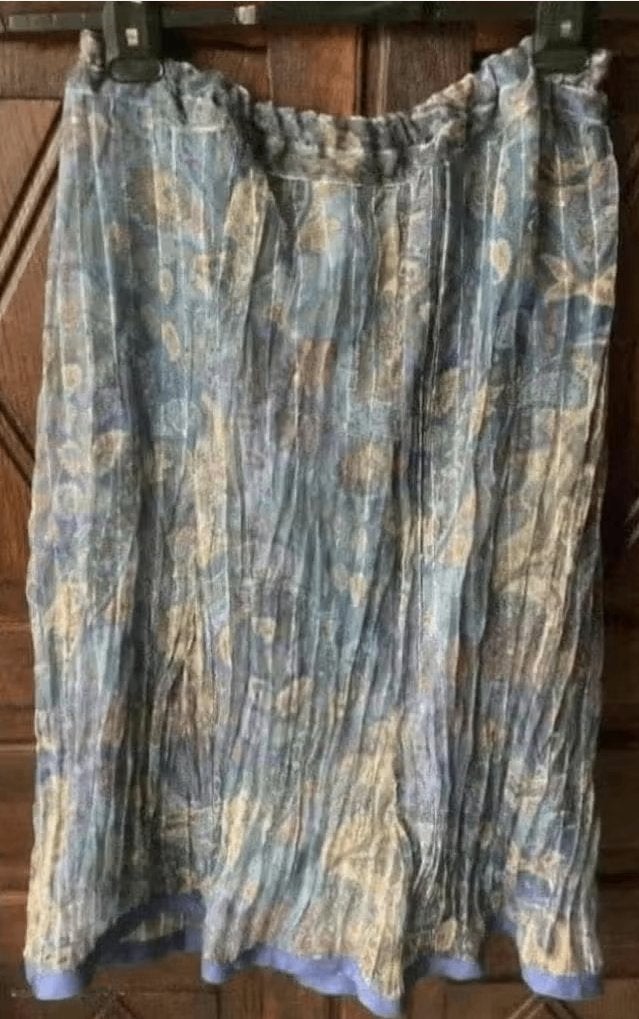 Bonte gevoerde , damesrok, rok; taille 41-52; lengte 76 cm, Maat 38/40 (M), Blauw, Ophalen of Verzenden, Zo goed als nieuw