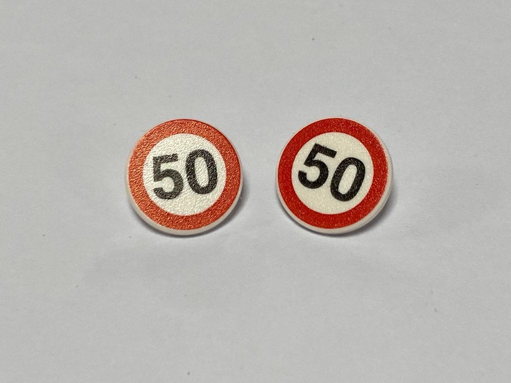 Partij Lego 2x nieuwe witte straat bord 50 km, Kinderen en Baby's, Overige thema's, Lego, Nieuw, Ophalen of Verzenden