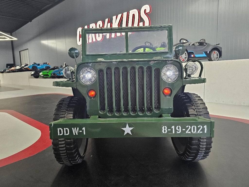 Willy Kinderjeep - 24 volt - 3 pers. - leren zit - met RC, Ophalen of Verzenden, Nieuw, Afstandsbediening