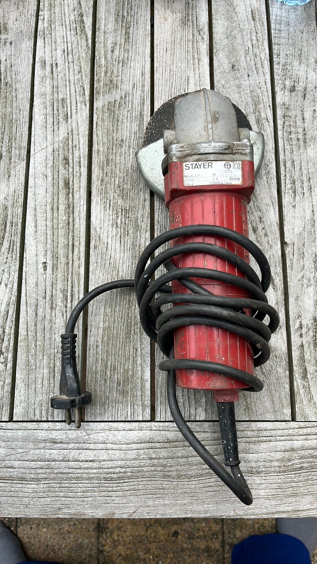 Stayer Z/1 haakse slijper 115 mm 400W – werkt goed, Doe-het-zelf en Verbouw, Gereedschap | Slijpmachines, Verzenden