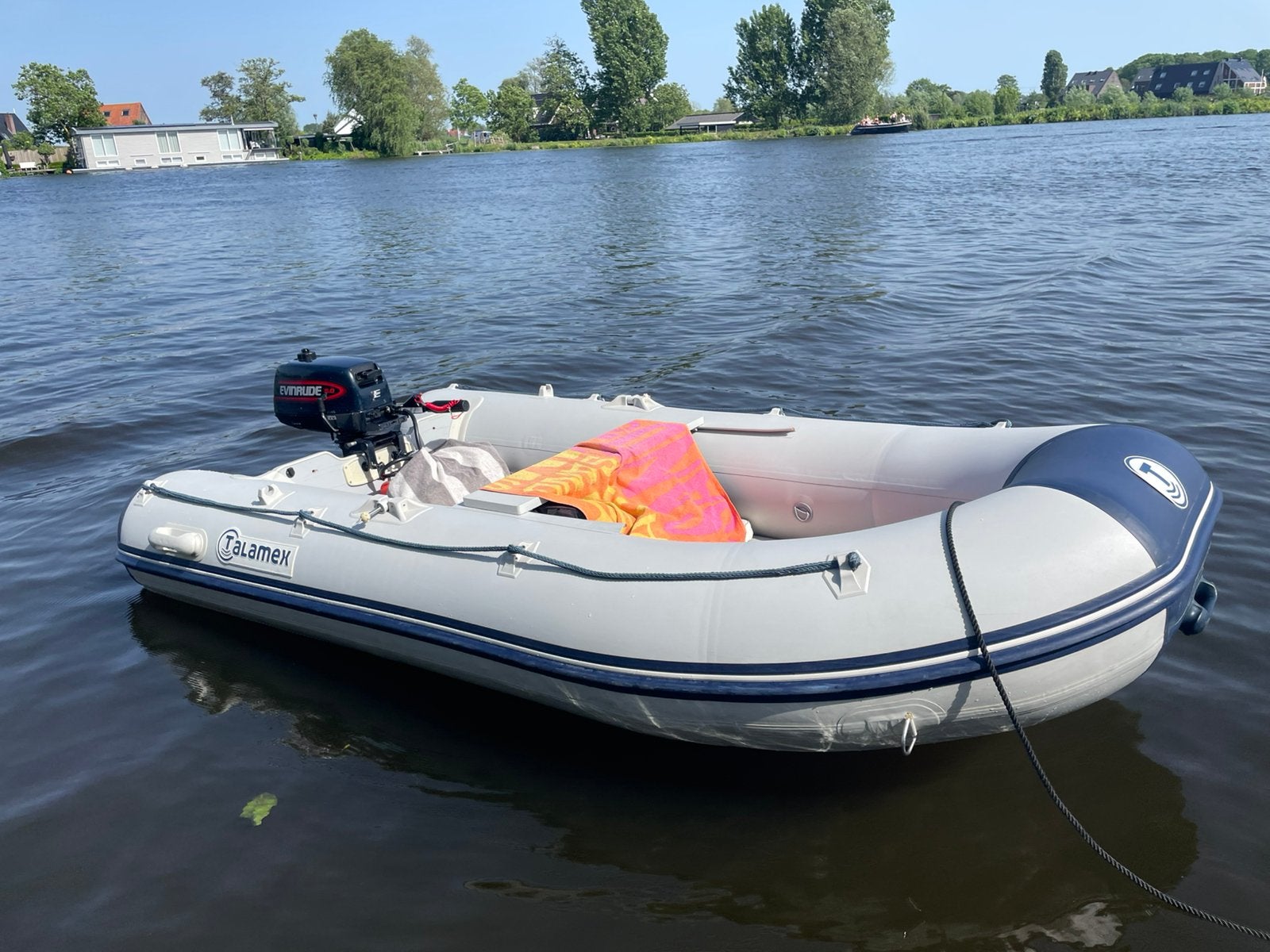 Talamex rubberboot met Evinrude 5pk buitenboordmotor., Watersport en Boten, Ophalen, Airdeck, 5 pk, Zo goed als nieuw