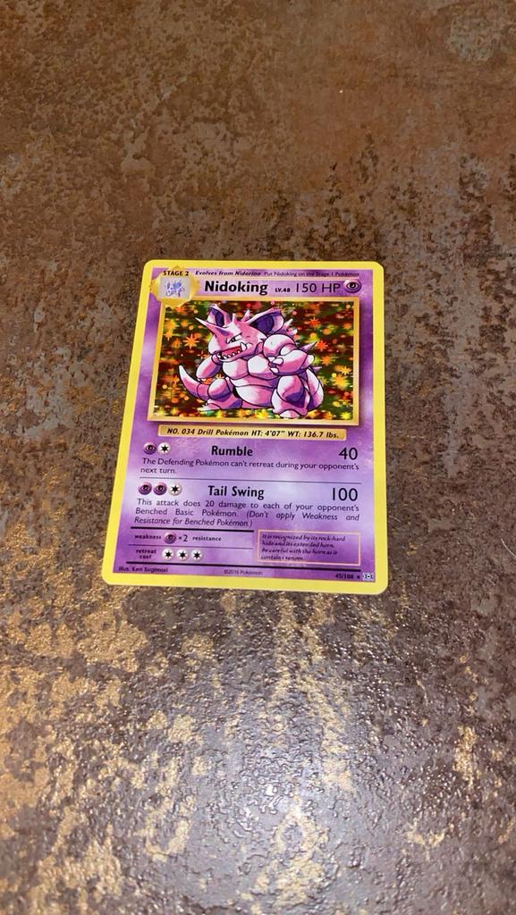 Nidoking pokemon kaart, Ophalen of Verzenden, Zo goed als nieuw, Losse kaart