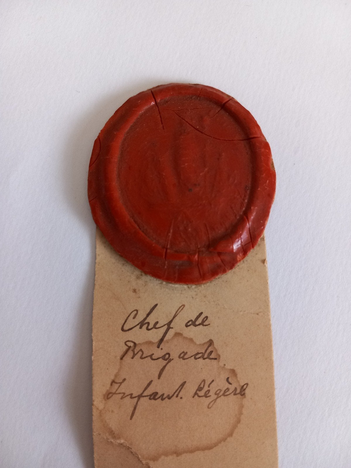 lakzegel chef de brigade, Franse leger Franse revolutie, Ophalen, Clearstamp