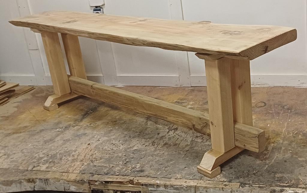 Bank buiten tuinbank €125,- stevig zwaar naaldhout Lariks, Ophalen, Nieuw, Hout