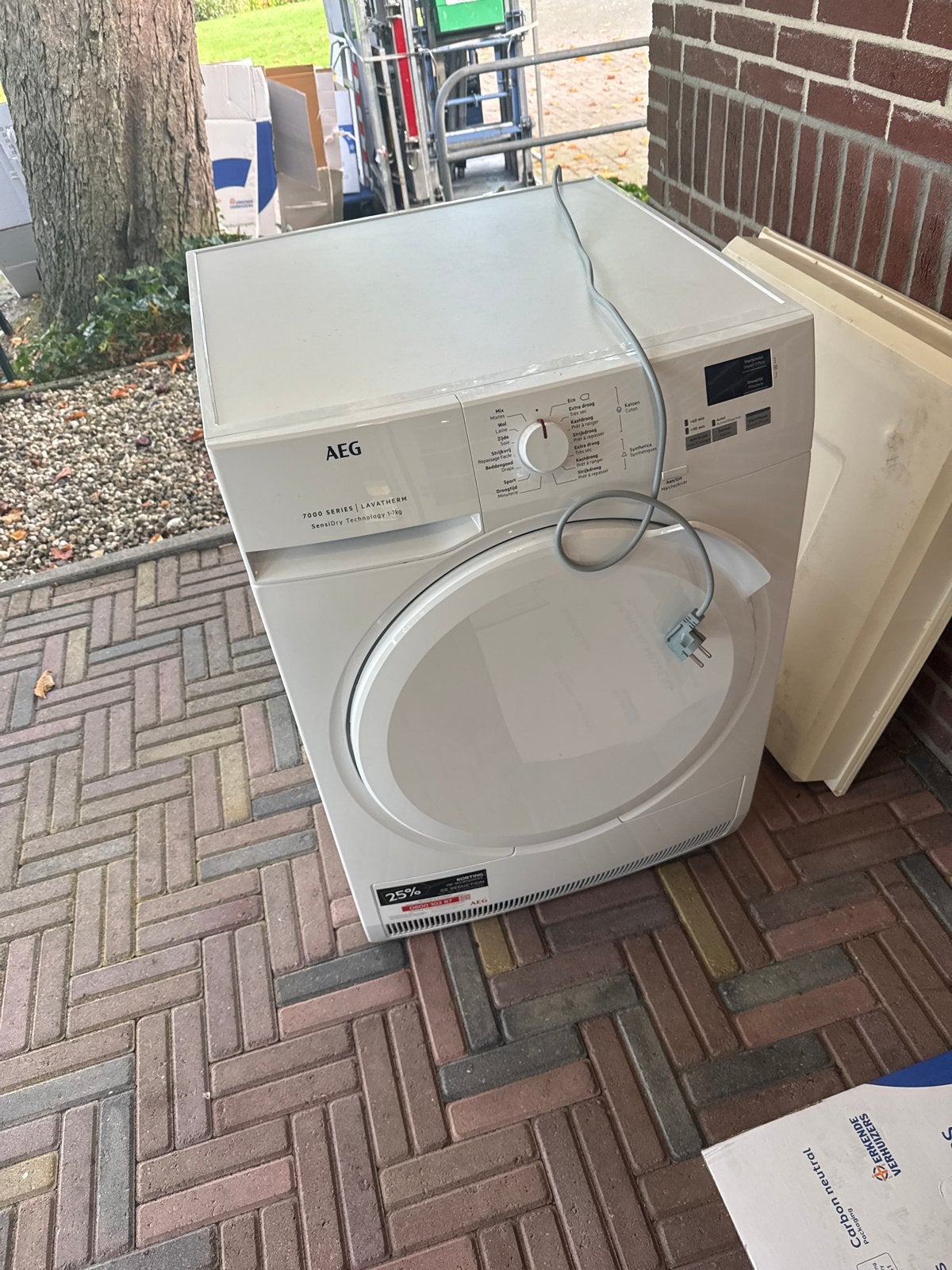 AEG 7000 Series Lavatherm wasdroger uit 2018, Ophalen, Gebruikt, 8 tot 10 kg, 85 tot 90 cm